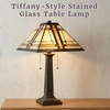image:imageLavish Home Tiffany Style Table Lamp with Stained Glass Shade BronzeBrown