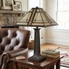 image:imageLavish Home Tiffany Style Table Lamp with Stained Glass Shade BronzeBrown