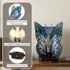 image:imageLavish Home Tiffany Style Table Lamp with Stained Glass Shade BronzePointed Wings