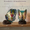 image:imageLavish Home Tiffany Style Table Lamp with Stained Glass Shade BronzeRounded Wings