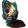 image:imageLavish Home Tiffany Style Table Lamp with Stained Glass Shade BronzeRounded Wings
