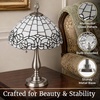 image:imageLavish Home Tiffany Style Table Lamp with Stained Glass Shade BronzeSilver