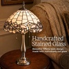 image:imageLavish Home Tiffany Style Table Lamp with Stained Glass Shade BronzeSilver