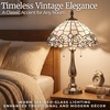 image:imageLavish Home Tiffany Style Table Lamp with Stained Glass Shade BronzeSilver