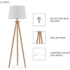 image:imageLavish Home Tripod Floor LampModern Light with LED Bulb IncludedNatural Oak Wood with White Shade for Bedroom Living Room or Home Office