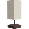 image:imageLavish Home USB Rectangle Lamp with Wood BaseModern Desk Light LED Bulb Included USB Port for Living Room Bedroom OfficeSingle Lamp