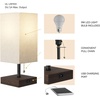 image:imageLavish Home USB Rectangle Lamp with Wood BaseModern Desk Light LED Bulb Included USB Port for Living Room Bedroom OfficeSingle Lamp