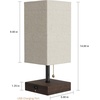 image:imageLavish Home USB Rectangle Lamp with Wood BaseModern Desk Light LED Bulb Included USB Port for Living Room Bedroom OfficeSingle Lamp