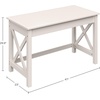 image:imageLavish Home Writing Desk  Work Desk with XPattern Legs  for Office Bedroom Computer or Craft Table  Home Office Desks White