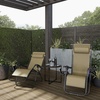 image:imageLavish Home Zero Gravity Chairs  Set of 2 Outdoor Chairs with Side Tables with 2 Cupholders Phone and Tablet Holder and Chair Pillow Beige