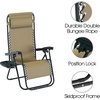 image:imageLavish Home Zero Gravity Chairs  Set of 2 Outdoor Chairs with Side Tables with 2 Cupholders Phone and Tablet Holder and Chair Pillow Beige