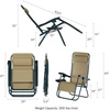 image:imageLavish Home Zero Gravity Chairs  Set of 2 Outdoor Chairs with Side Tables with 2 Cupholders Phone and Tablet Holder and Chair Pillow Beige