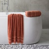 image:imageLuxury Cotton Towel Set 2 Piece Bath Sheet Set Made From 100 Zero Twist Cotton Quick Dry Soft and Absorbent By Bedford Home White  BlackBrick  White