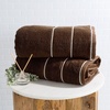 image:imageLuxury Cotton Towel Set 2 Piece Bath Sheet Set Made From 100 Zero Twist Cotton Quick Dry Soft and Absorbent By Bedford Home White  BlackChocolate  White