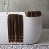 image:imageLuxury Cotton Towel Set 2 Piece Bath Sheet Set Made From 100 Zero Twist Cotton Quick Dry Soft and Absorbent By Bedford Home White  BlackChocolate  White