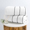 image:imageLuxury Cotton Towel Set 2 Piece Bath Sheet Set Made From 100 Zero Twist Cotton Quick Dry Soft and Absorbent By Bedford Home White  BlackWhiteBlack