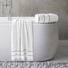 image:imageLuxury Cotton Towel Set 2 Piece Bath Sheet Set Made From 100 Zero Twist Cotton Quick Dry Soft and Absorbent By Bedford Home White  BlackWhiteBlack