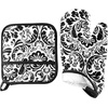 image:imageOven Mitt And Pot Holder Set Quilted And Flame And Heat Resistant By Lavish Home BlueBlack