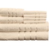 image:imagePlush Bathroom Towels  8Piece 100 Cotton Set with 4 Washcloths 2 Hand Towels and 2 Bath Towels for Home by Lavish Home BeigeBone