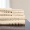 image:imagePlush Bathroom Towels  8Piece 100 Cotton Set with 4 Washcloths 2 Hand Towels and 2 Bath Towels for Home by Lavish Home BeigeBone
