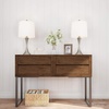 image:imageTable Lamps  Set of 2 MidCentury Modern Lights with Metal Flared Trumpet Base  Includes Energy Efficient LED Light Bulbs by Lavish Home Silver