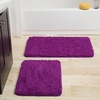 image:image2 Piece Bathroom Rug Set  32x21 Inch and 24x17 Inch Memory Foam Bath Mats with Chenille Shag Top for Stylish Bathroom Decor  Machine Washable Bath Rugs Set of 2 by Lavish Home Purple