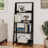 image:image4Tier Ladder Bookshelf  Freestanding Shelved Bookcase with Leaning Look for Living Room Bathroom and Kitchen Storage by Lavish Home Black
