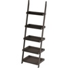image:image5Tier Ladder Bookshelf  Freestanding Wooden Bookcase Frame with Leaning Look Shelves for Home and Office Storage by Lavish Home Gray
