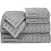 image:image6PC Towel Set  625GSM 100 Cotton Bathroom Essentials with 2 Bath Towels 2 Hand Towels and 2 Wash Cloths  Absorbent Towels for Bath Shower Gym Spa and Dorm Room by Lavish Home Silver