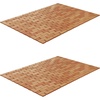 image:imageBamboo Bath Mat Set  2Pack NonSlip Wooden Bath Mats with Roll Up Lattice Design  for IndoorOutdoor Bathtub Shower Sauna Hot Tub by Lavish Home