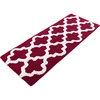 image:imageBathroom Rug  24 x 60 Inch Long Non Slip Bath Mat with Trellis Pattern  Extra Soft Absorbent Cotton Bath Mat  Machine Washable Bathroom Rugs Runner for Shower Tub or Vanity by Lavish Home BrownBurgundy