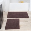 image:imageBathroom Rugs  2  Piece Cotton Bathroom Mat Set  Machine Washable Bath Mats for Washroom Kitchen or Laundry Room by Lavish Home BrickBrown