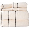 image:imageBedford Home Quick Dry 100 Cotton Zero Twist Towel Set Hotel amp Spa Quality Soft Lightweight Highly Absorbent Towels and Washcloths for Bathroom Shower Ideal for Everyday Use  6 Piece SilverBone and Black