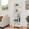 image:imageBookshelf  5Tier Ladder Shelf with Leaning Look  Bookcase for Home Decor and Office Storage  Freestanding Book Shelves by Lavish Home WhiteWhite