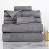 image:imageLavish Home 10PC Bathroom Towels Set  525GSM 100 Cotton Bathroom Essentials with 2 Bath Towels 2 Hand Cloths 4 Wash Cloths and 2 Fingertip Fabric for Shower Gym Spa and Dorm NavySilver