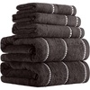 image:imageLavish Home 6 Piece Bathroom Towels Set  525GSM 100 Cotton Bathroom Essentials  2 Bath Sheets 2 Hand Towels and 2 Wash Cloths for Bath Shower Gym Spa and Dorm Room EggplantCharcoal Gray