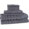 image:imageLavish Home 8 Piece 100 Cotton Plush Bath Towel Set  SilverSilver