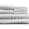 image:imageLavish Home 8PC Plush Bathroom Towels Set  650GSM 100 Cotton Bathroom Essentials with 4 Absorbent Wash Cloths 2 Hand Cloths and 2 Bath Towel for Shower Gym Dorm and Spa White