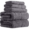 image:imageLavish Home Bathroom Towels Set Bathroom Accessories Silver Set of 6