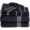 image:imageLavish Home Bathroom Towels Set Bathroom Essentials Black Set of 8