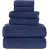 image:imageLavish Home Bathroom Towels Set Bathroom Essentials Brick Red Set of 6Navy