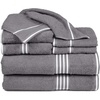 image:imageLavish Home Bathroom Towels Set Bathroom Essentials Eggplant Set of 8Silver