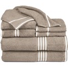 image:imageLavish Home Bathroom Towels Set Bathroom Essentials Eggplant Set of 8Taupe