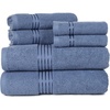image:imageLavish Home Bathroom Towels Set Taupe Set of 6Blue