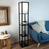 image:imageLavish Home Floor Lamp  Etagere Style Standing Light with 3 Tiers of Storage Shelving for Accent Dcor Organization  Display Shelf Lighting Black