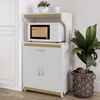 image:imageLavish Home Microwave Stand with Storage WhiteOak 24 x 1575 x 45White and Oak