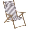 image:imageLavish Home Set of 2 Beach Chair  Outdoor WeatherResistant Wood Folding Chair with Backpack Straps  4Position Reclining Seat  Beach Essentials GrayTaupe Stripe
