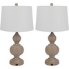 image:imageLavish Home Set of 2 Table Lamps  Lamps with USB Charging Ports and LED Bulbs Included  for Living Room Office or Bedroom Decor Whitewash