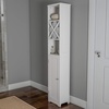 image:imageLinen Tower 67 Tall Bathroom or Laundry Room Storage Cabinet with Cubbyhole Divider for TowelsAdjustable Shelves amp Cupboard by Lavish Home White