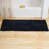image:imageMicrofiber Memory Foam Bathmat  Oversized Padded Nonslip Accent Rug for Bathroom Kitchen Laundry Room Wave Pattern by Lavish Home Black